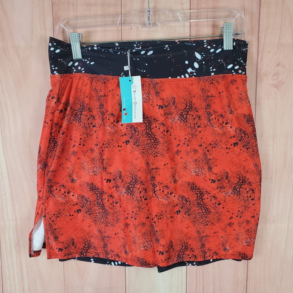 Skort Obsession Womens Skirt Skort Sz M Medium Red Alert Black Performance NEW